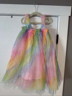 Lola + The Boys Pastel Rainbow Ruffle Skirt
